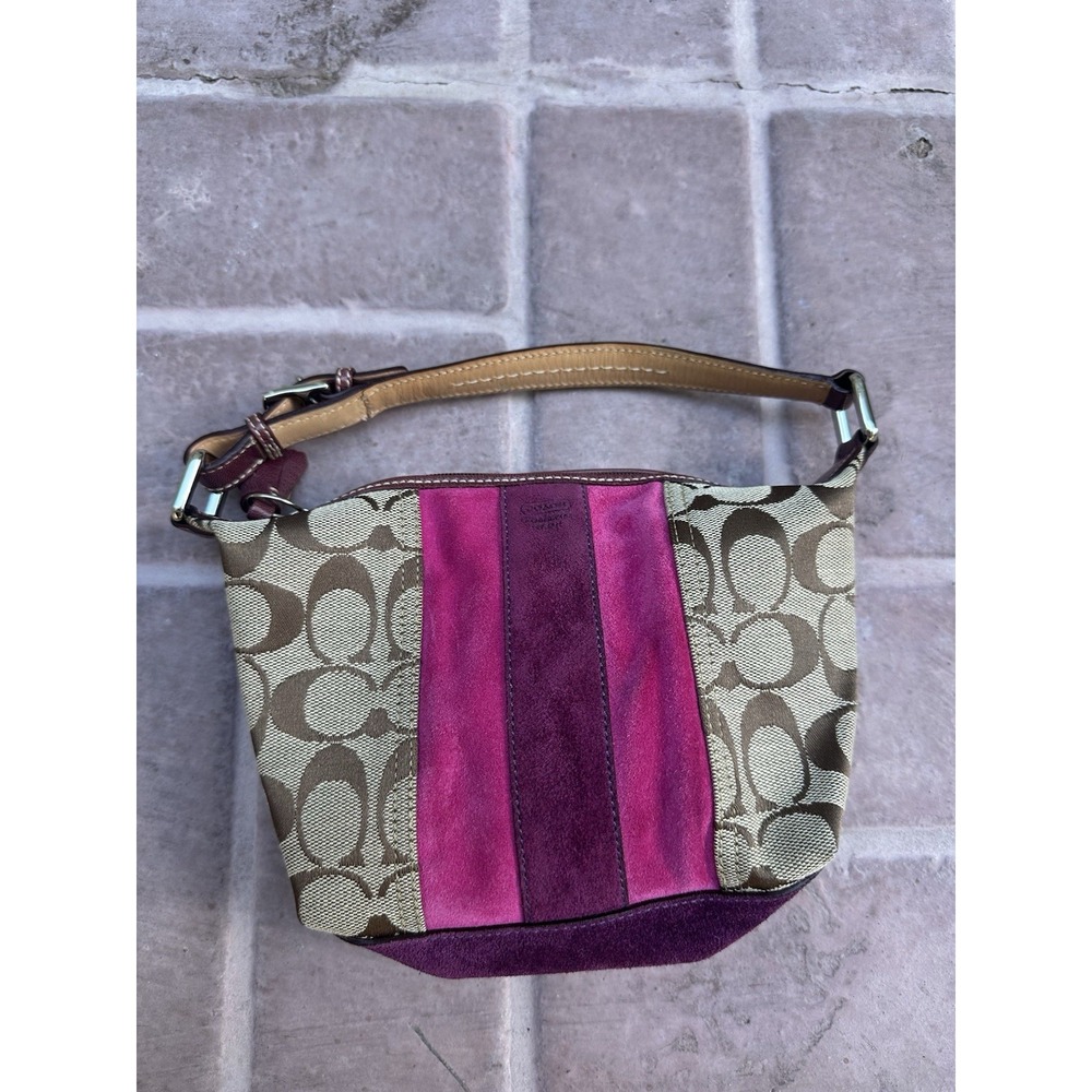 vintage Y2K-era Coach Demi Baguette Shoulder Bag 1598 Purple/brown